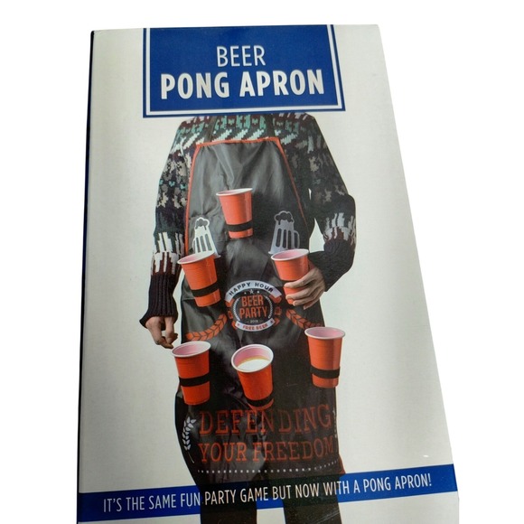 Beer‎ Pong Apron Party Game Drinking Fun Gag Gift Adult Beverage Holder - Picture 1 of 6